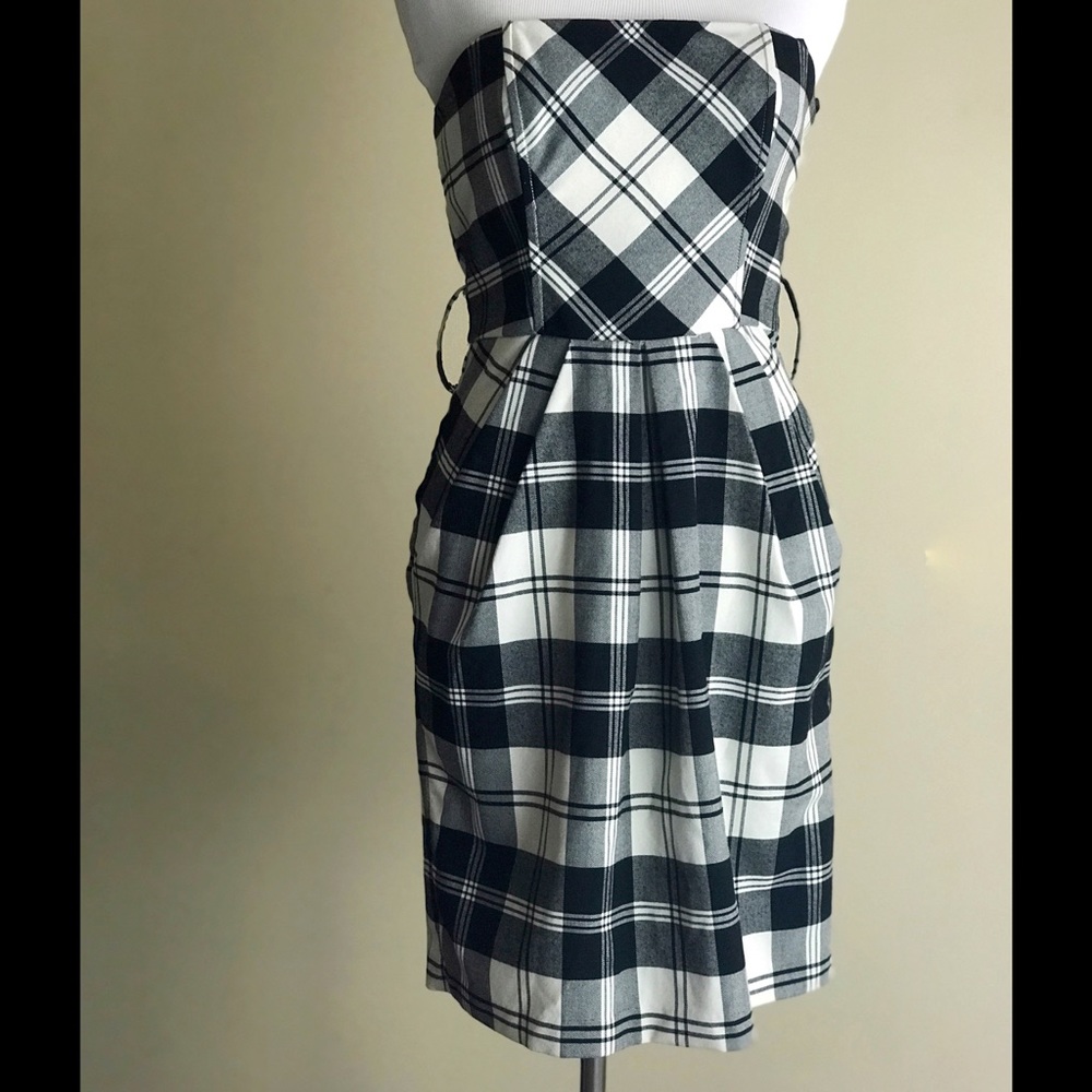 Candies Pleated Black and White Sheath Dress sz 7